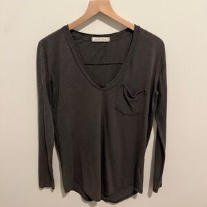 We The Free Charcoal Long Sleeve Pocket Tee